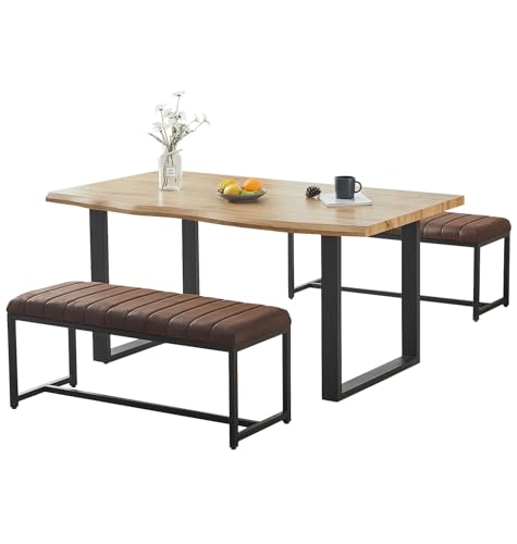 Cullompton Live Edge Dining Table & Bench Set