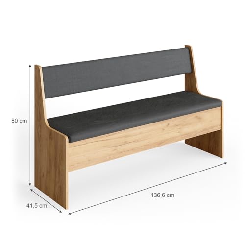 Vicco Roman Corner Bench, Sand/Anthracite, 136 cm