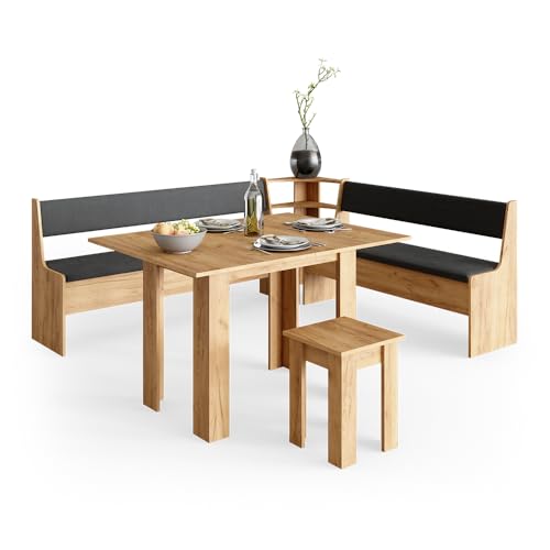 Vicco Roman Corner Bench, Sand/Anthracite, 136 cm