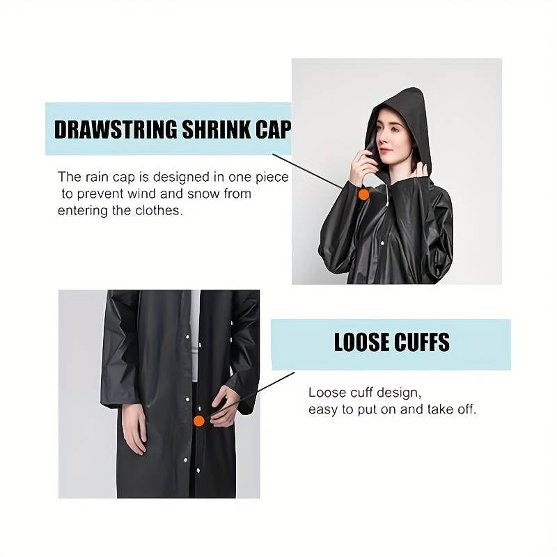 Reusable Waterproof Rain Poncho for Adults - Purple