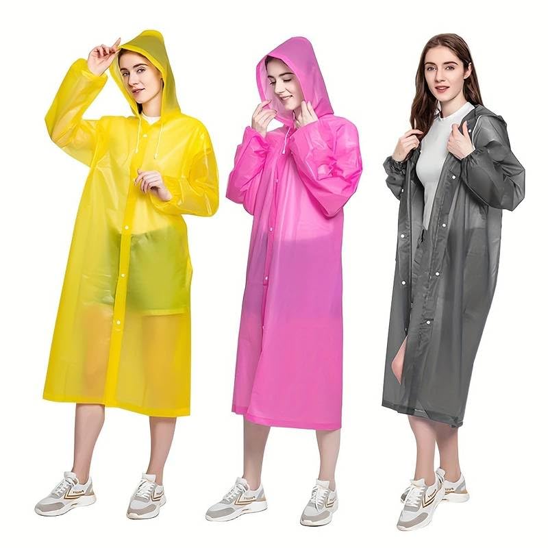 Reusable Waterproof Rain Poncho for Adults - Purple