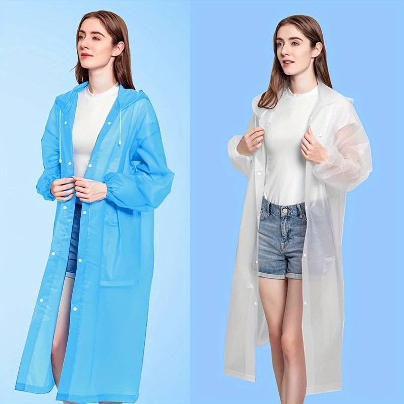 Reusable Waterproof Rain Poncho for Adults - Purple