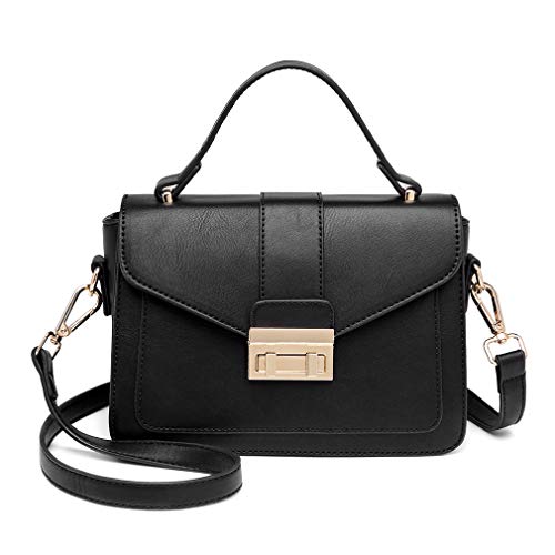 MISS LULU Elegant Black PU Leather Handbag