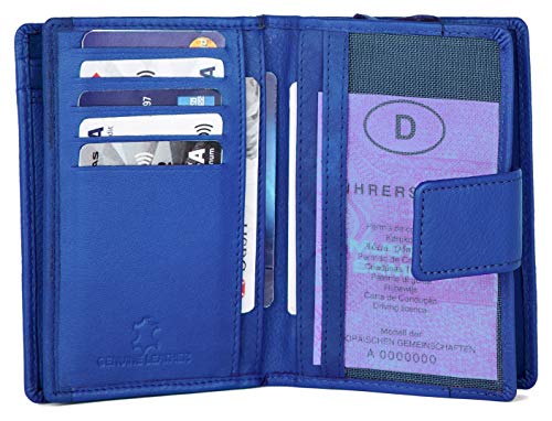 Royal Blue RFID Designer Leather Wallet for Women