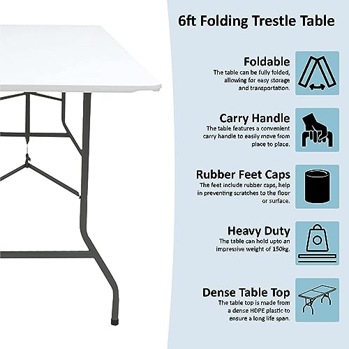 Heavy-Duty 6ft Folding Table for All Occasions