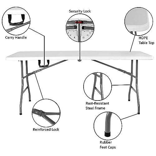 Heavy-Duty 6ft Folding Table for All Occasions