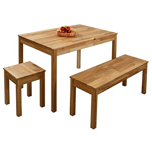 Tomas Solid Oak Wood Dining Bench Seat