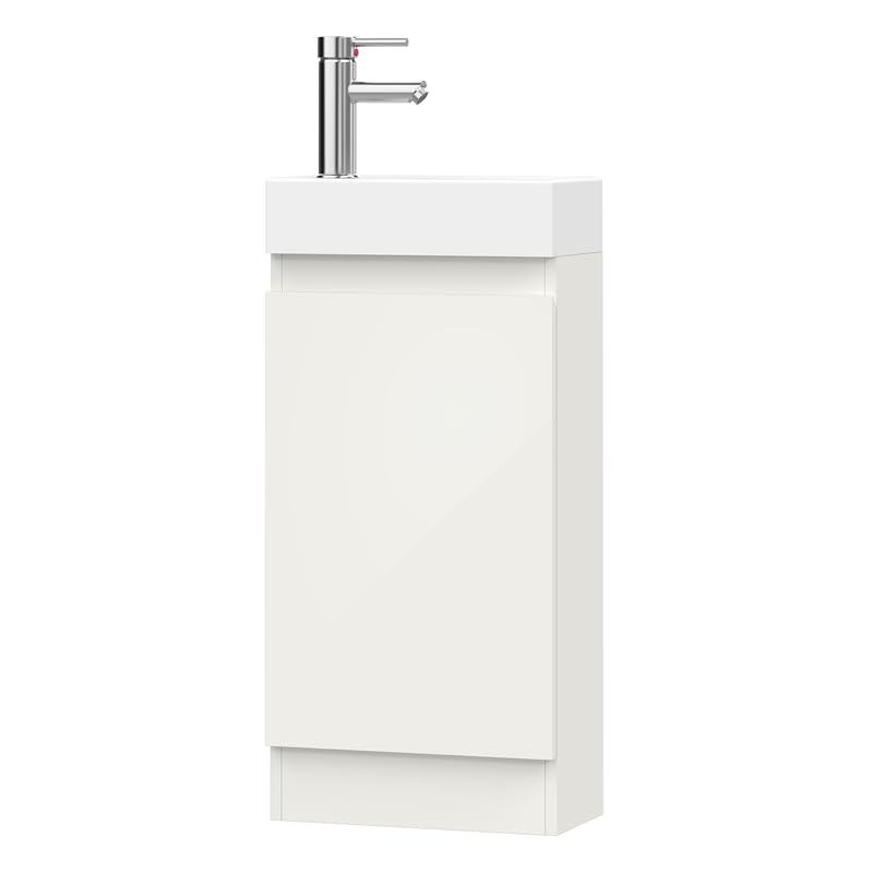 Denvor White Floor Standing Vanity Unit with Basin