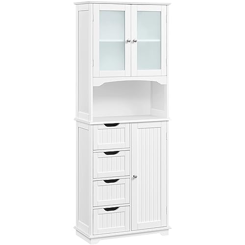 Yaheetech Tall Storage Cabinet with Adjustable Shelves