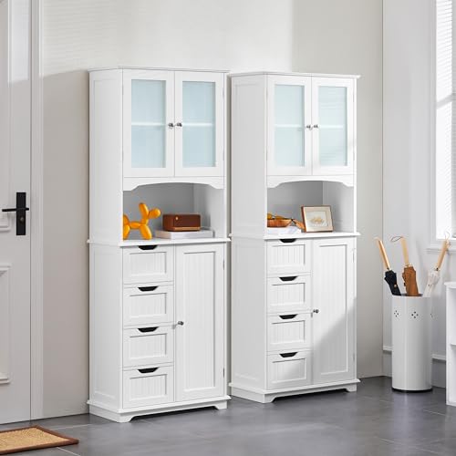 Yaheetech Tall Storage Cabinet with Adjustable Shelves