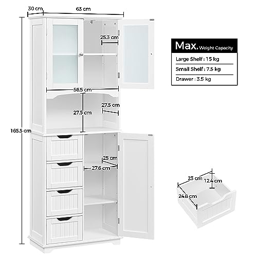 Yaheetech Tall Storage Cabinet with Adjustable Shelves