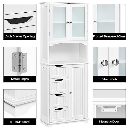 Yaheetech Tall Storage Cabinet with Adjustable Shelves