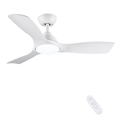 42'' White Remote-Controlled Ceiling Fan with Lights