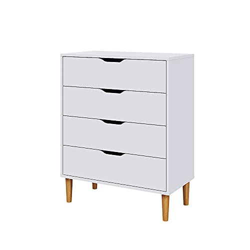 Panana 4-Drawer Wood Storage Cabinet - White