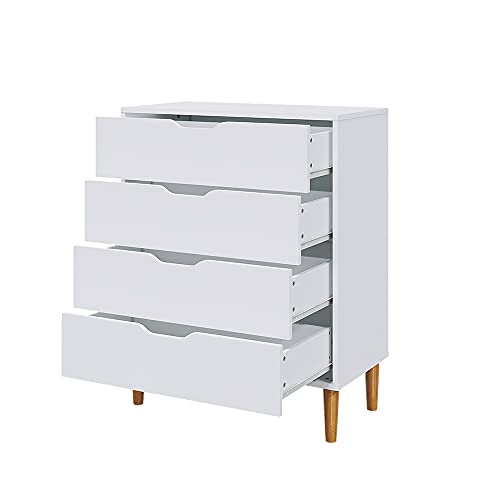 Panana 4-Drawer Wood Storage Cabinet - White
