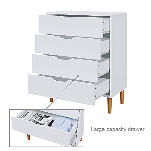 Panana 4-Drawer Wood Storage Cabinet - White