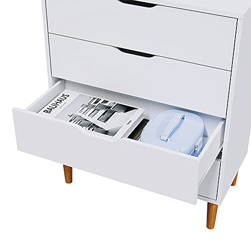 Panana 4-Drawer Wood Storage Cabinet - White