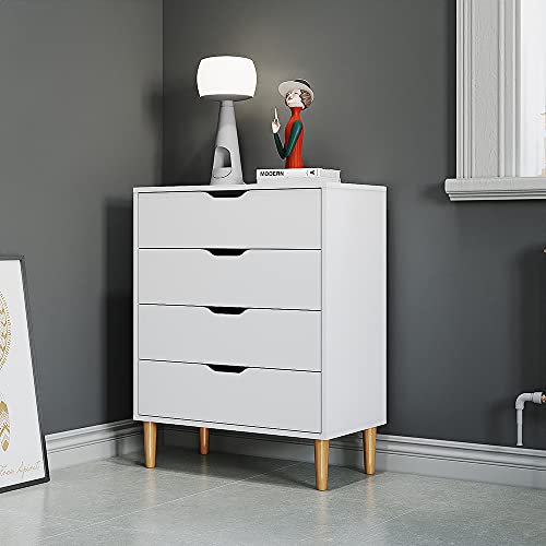 Panana 4-Drawer Wood Storage Cabinet - White