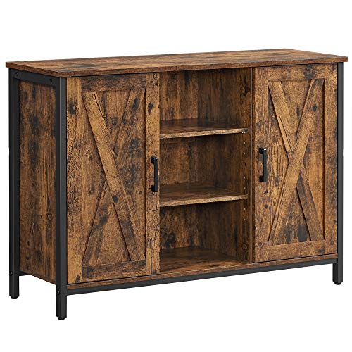 VASAGLE Rustic Barn Door Sideboard Storage Cabinet