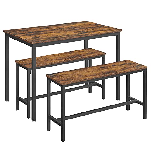 VASAGLE 3-Piece Rustic Dining Table Set