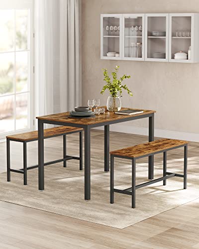 VASAGLE 3-Piece Rustic Dining Table Set