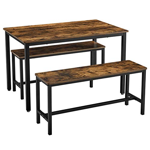 VASAGLE 3-Piece Rustic Dining Table Set