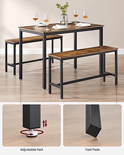 VASAGLE 3-Piece Rustic Dining Table Set