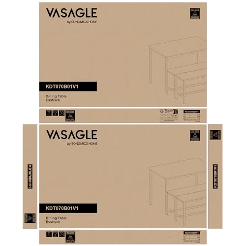 VASAGLE 3-Piece Rustic Dining Table Set