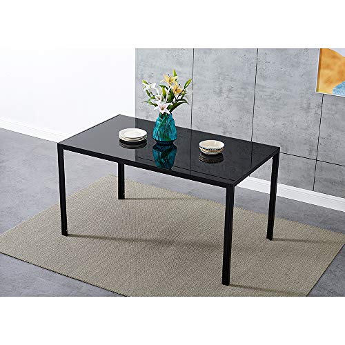 4-Seater Glass Top Dining Table and Chairs Set