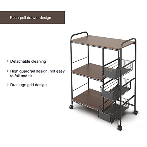 Hemeto 3-Tier Kitchen Baker's Rack with Baskets