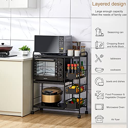 Hemeto 3-Tier Kitchen Baker's Rack with Baskets