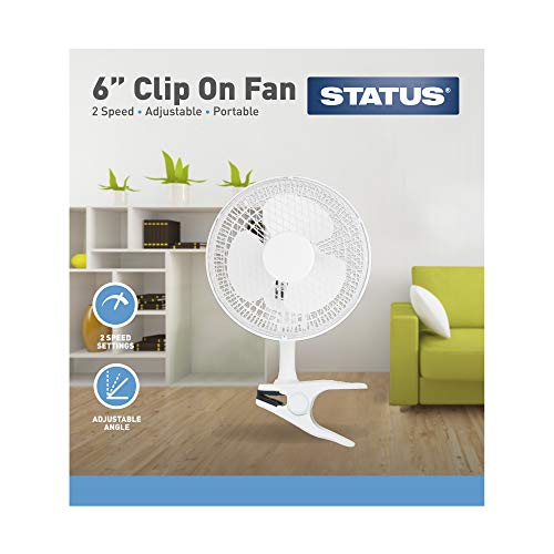 Compact 6-Inch Clip-On Fan - 2 Speed White