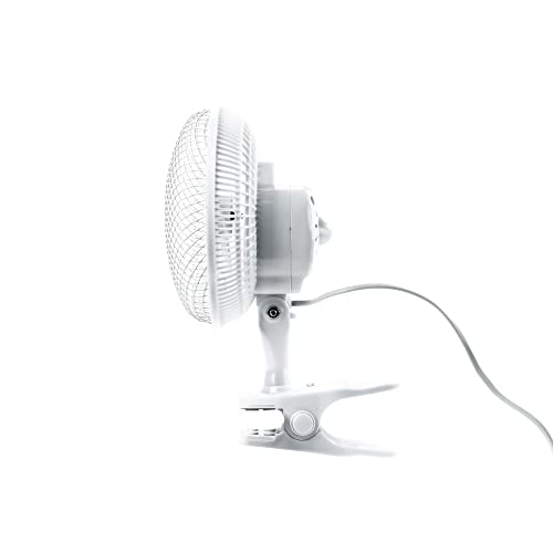 Compact 6-Inch Clip-On Fan - 2 Speed White