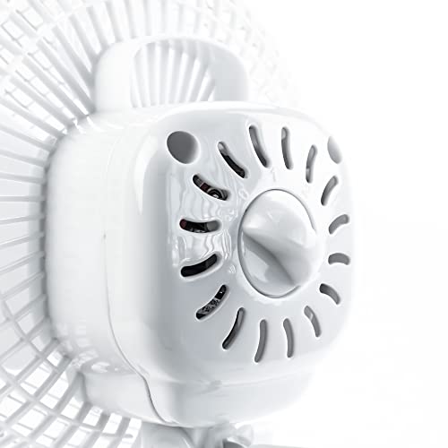 Compact 6-Inch Clip-On Fan - 2 Speed White