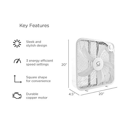 Genesis 20" White Box Fan with 3 Settings