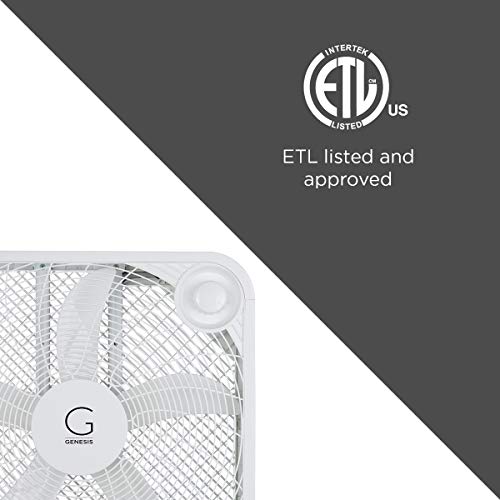Genesis 20" White Box Fan with 3 Settings