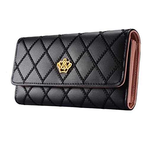 Crown Design PU Leather Wallet for Women