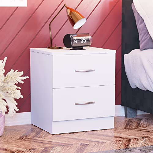 Vida Designs Large White 2-Drawer Bedside Cabinet