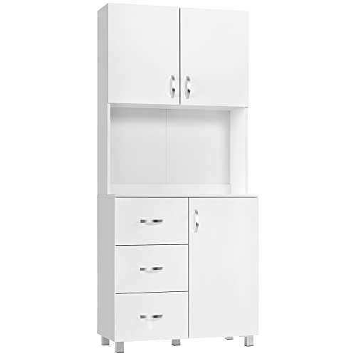 HOMCOM Freestanding Kitchen Storage Cabinet with Drawers