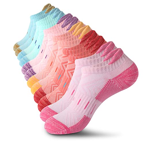 YOJOOM Women's Cushioned Sports Ankle Socks - 6 Pairs