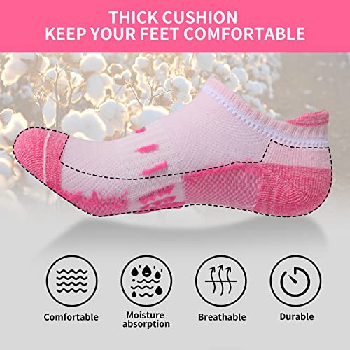 YOJOOM Women's Cushioned Sports Ankle Socks - 6 Pairs