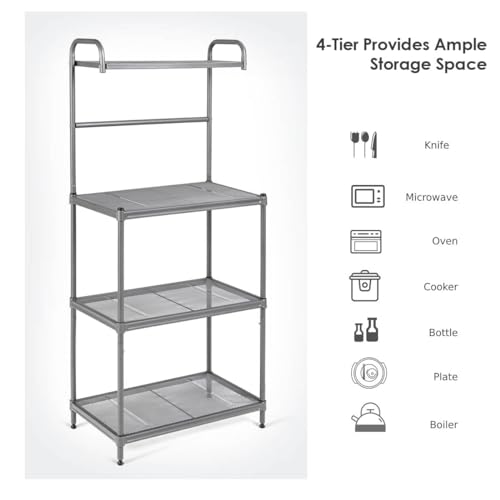 TANGZON 4-Tier Metal Microwave Kitchen Storage Rack