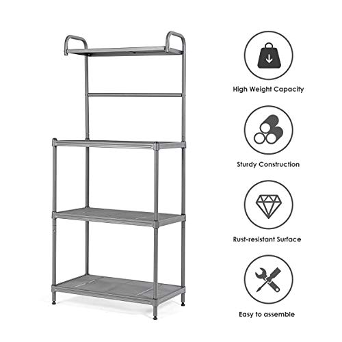 TANGZON 4-Tier Metal Microwave Kitchen Storage Rack