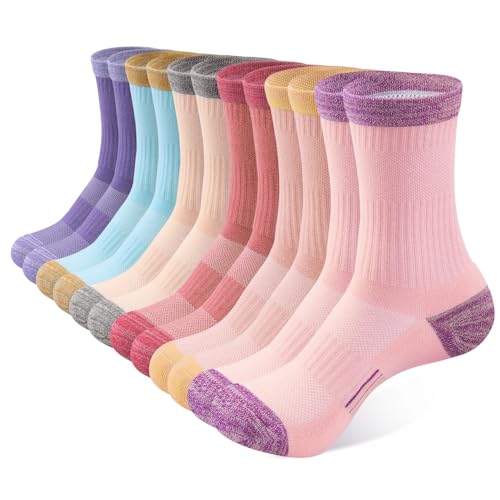 BUDERMMY Women's 6-Pack Breathable Hiking Socks