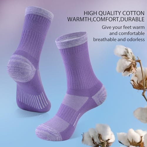 BUDERMMY Women's 6-Pack Breathable Hiking Socks