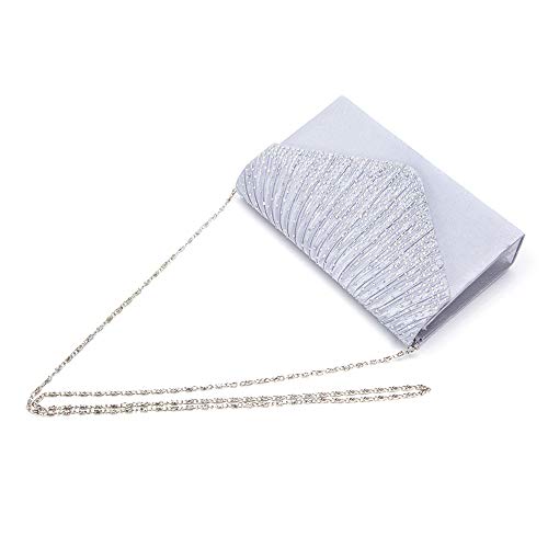Silver Diamante Evening Clutch Bag for Women