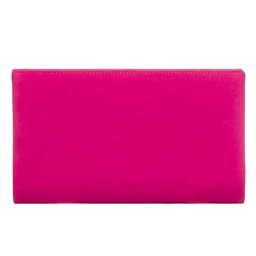 Fuchsia Pink Suede Evening Clutch for Women