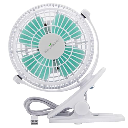 KEYNICE Portable Mini USB Clip Fan - White