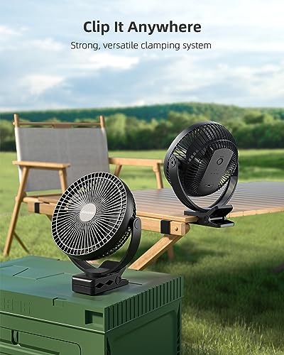 Koonie 10000mAh USB Rechargeable Clip-On Fan