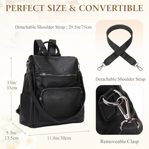 Fashionable Anti-Theft PU Leather Backpack for Women